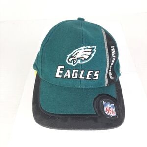 🛍Vintage Y2K Philadelphia Eagles NFL Puma Strapback Hat Green Black Accents